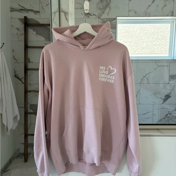 ELEVATED FAITH His Love Endures Forever Hoodie Pink - Picture 3 of 8